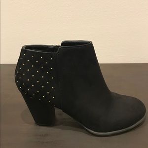 Old Navy Black Booties with Gold Studs